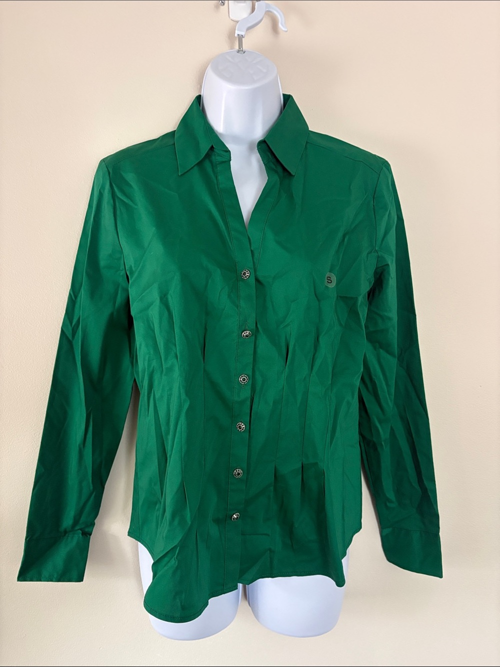New York & Company Green Button-Down Shirt